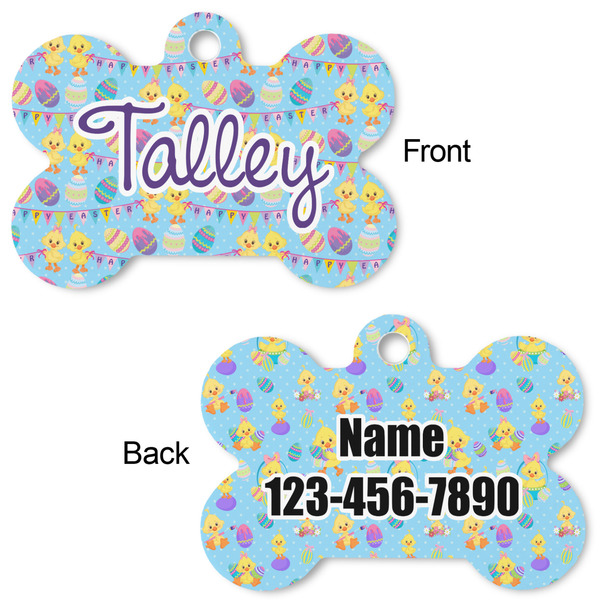 Happy Easter Bone Shaped Dog ID Tag - Large - Approval