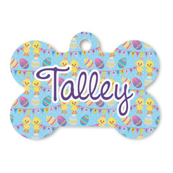 Happy Easter Bone Shaped Dog ID Tag (Personalized)