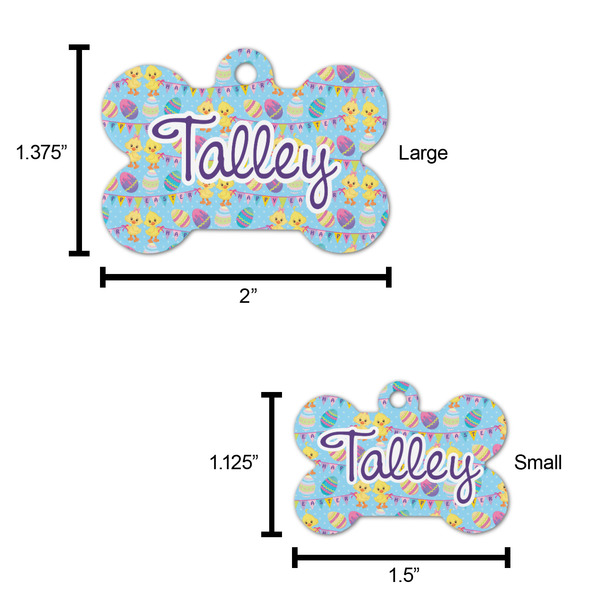 Happy Easter Bone Shaped Dog ID Tag - Large - Scale