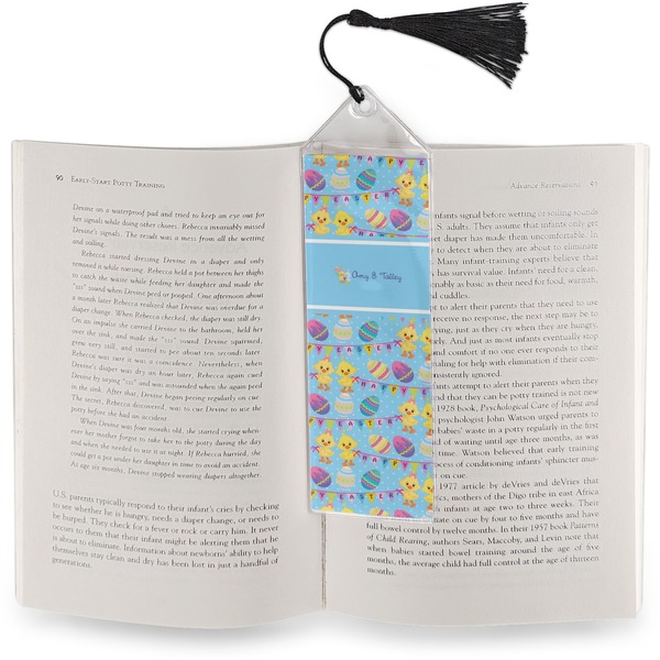 Happy Easter Bookmark with tassel - In book