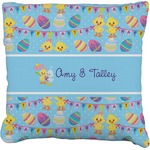 Happy Easter Faux-Linen Throw Pillow 16" (Personalized)