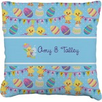 Happy Easter Faux-Linen Throw Pillow 18" (Personalized)