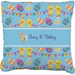 Happy Easter Faux-Linen Throw Pillow 20" (Personalized)