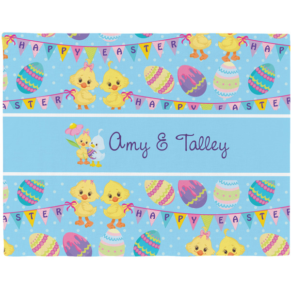 Custom Happy Easter Woven Fabric Placemat - Twill w/ Multiple Names