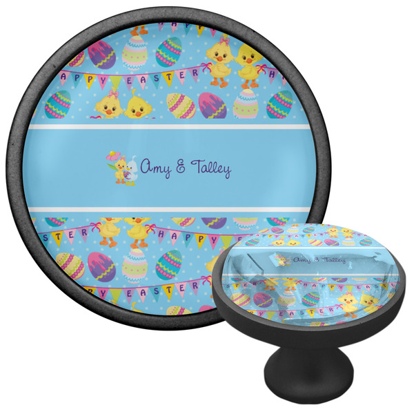 Happy Easter Cabinet Knob - Black - Multi Angle