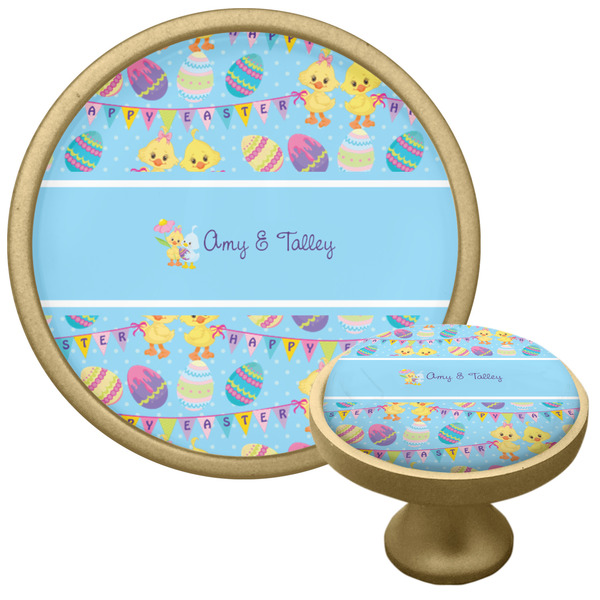 Custom Happy Easter Cabinet Knob - Gold (Personalized)