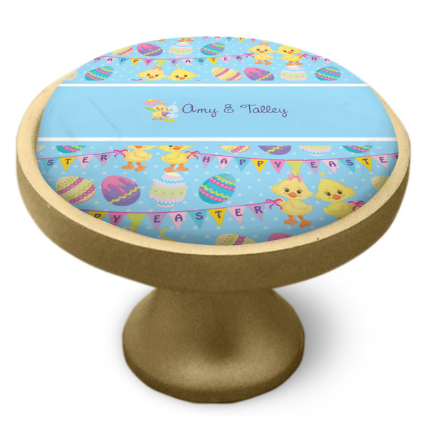 Happy Easter Cabinet Knob - Gold - Side