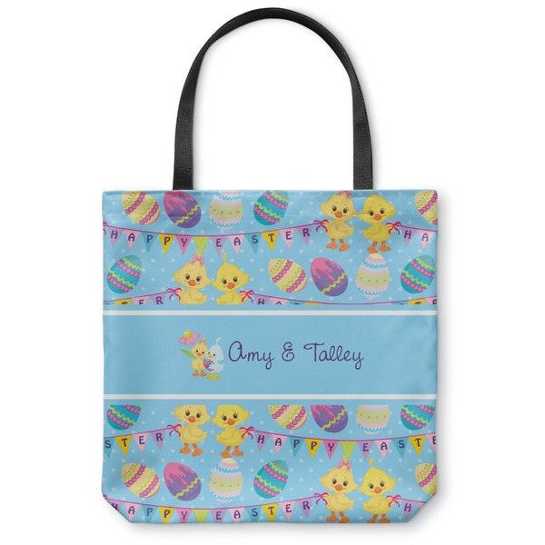 Custom Happy Easter Canvas Tote Bag - Small - 13"x13" (Personalized)
