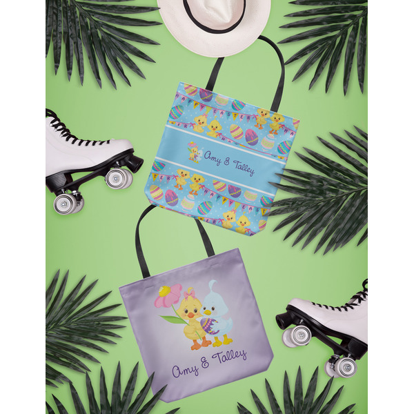 Happy Easter Canvas Tote Lifestyle Front and Back