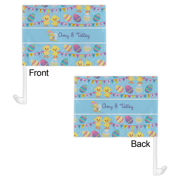 Happy Easter Car Flag - 11" x 8" - Front & Back View