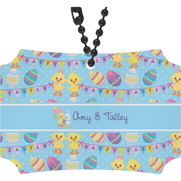 Custom Happy Easter Rear View Mirror Ornament (Personalized)