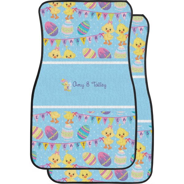 Custom Happy Easter Car Floor Mats (Front Seat) (Personalized)