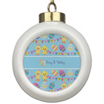 Happy Easter Ceramic Ball Ornament (Personalized)