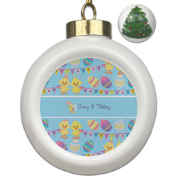 Happy Easter Ceramic Ball Ornament - Christmas Tree (Personalized)