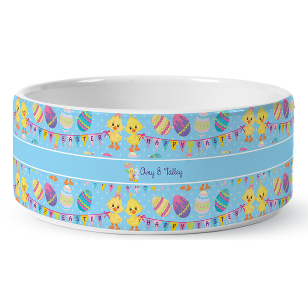 Happy Easter Ceramic Dog Bowl - Medium - Front