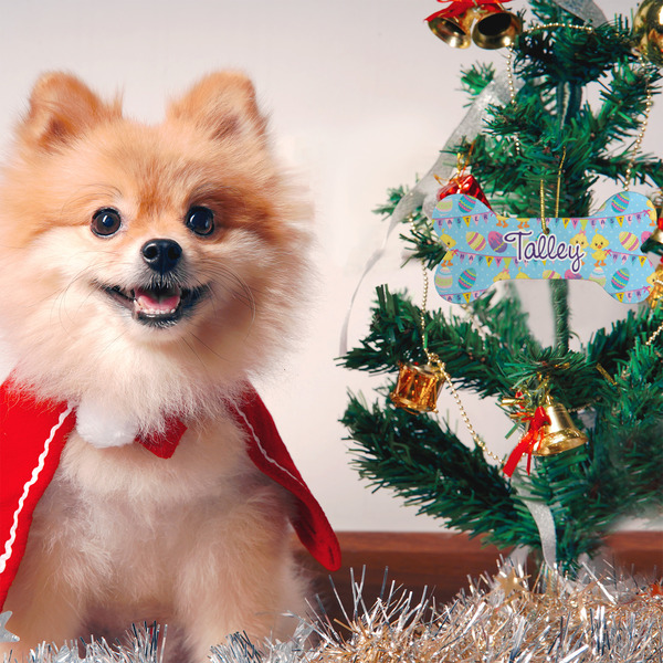 Happy Easter Ceramic Flat Ornament - Bone (LIFESTYLE)