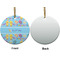 Happy Easter Ceramic Flat Ornament - Circle Front & Back (APPROVAL)