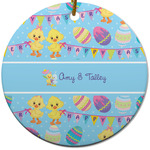 Happy Easter Round Ceramic Ornament w/ Multiple Names