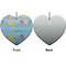 Happy Easter Ceramic Flat Ornament - Heart Front & Back (APPROVAL)