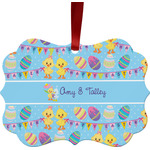 Happy Easter Metal Frame Ornament - Double Sided w/ Multiple Names