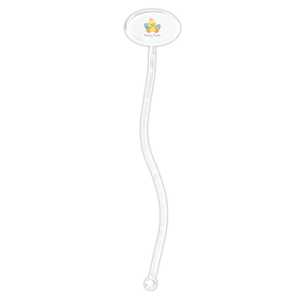 Happy Easter Clear Plastic 7" Stir Stick - Oval - Single Stick