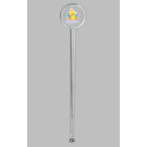 Happy Easter Clear Plastic 7" Stir Stick - Round - Single Stick