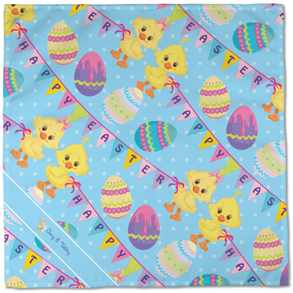 Happy Easter Cloth Napkins - Personalized Dinner (Full Open)