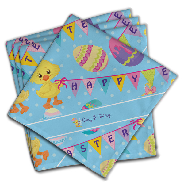 Custom Happy Easter Cloth Napkins (Set of 4) (Personalized)
