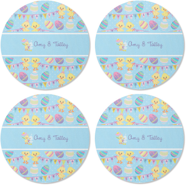 Happy Easter Coaster Round Rubber Back - Apvl