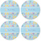 Happy Easter Coaster Round Rubber Back - Apvl