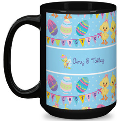 Happy Easter 15 Oz Coffee Mug - Black (Personalized)