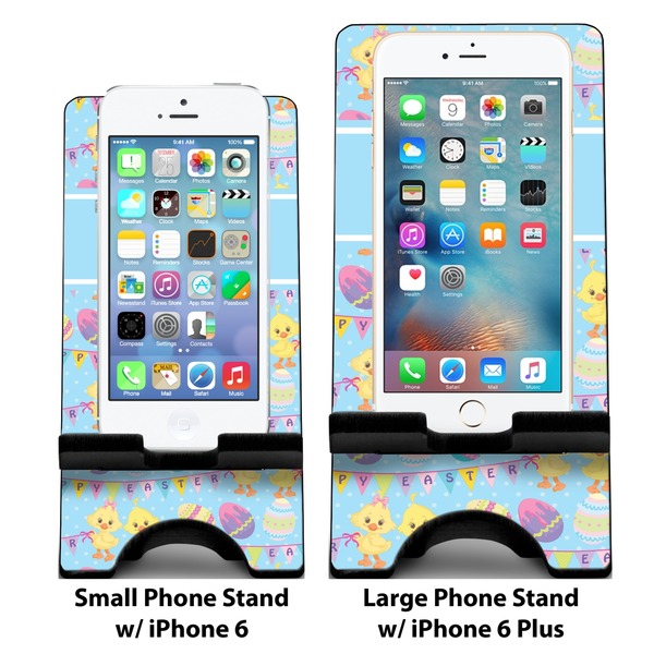 Happy Easter Compare Phone Stand Sizes - with iPhones