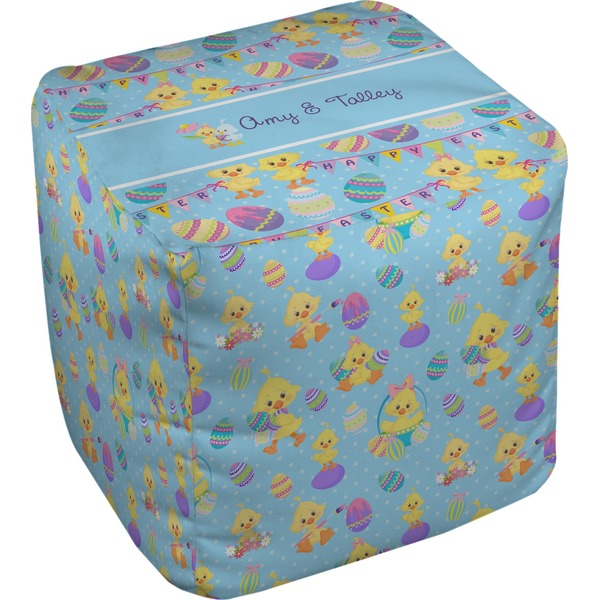 Custom Happy Easter Cube Pouf Ottoman (Personalized)