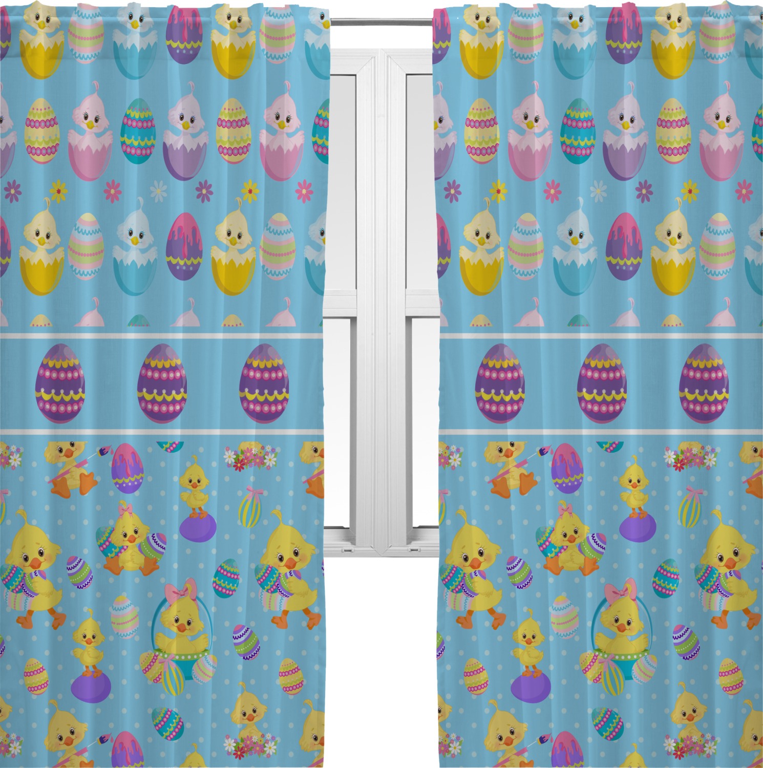 Happy Easter Curtains 40"x84" Panels Unlined (2 Panels Per Set