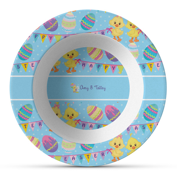 Custom Happy Easter Plastic Bowl - Microwave Safe - Composite Polymer (Personalized)