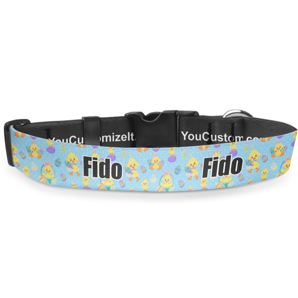 Custom Happy Easter Deluxe Dog Collar - Small (8.5" to 12.5") (Personalized)