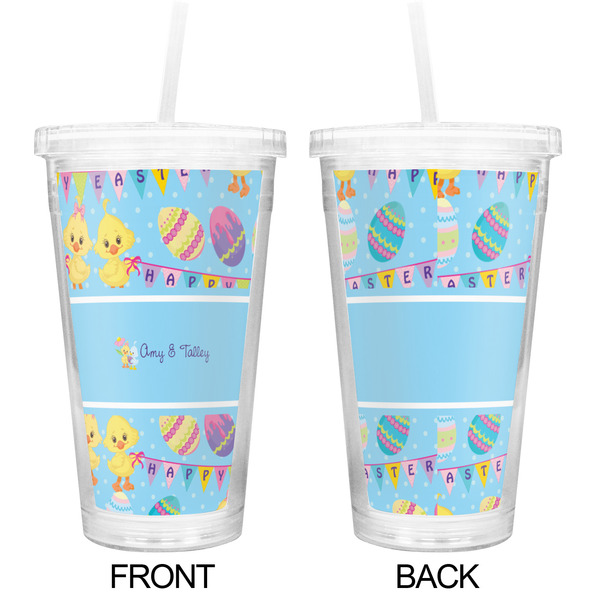 Happy Easter Double Wall Tumbler with Straw - Approval