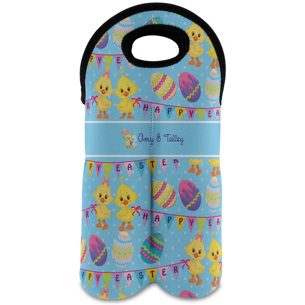 Custom Happy Easter Wine Tote Bag (2 Bottles) (Personalized)