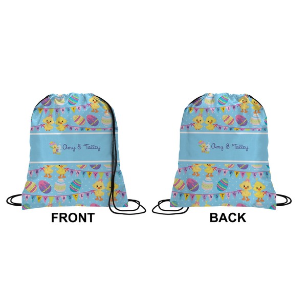 Happy Easter Drawstring Backpack Front & Back Small