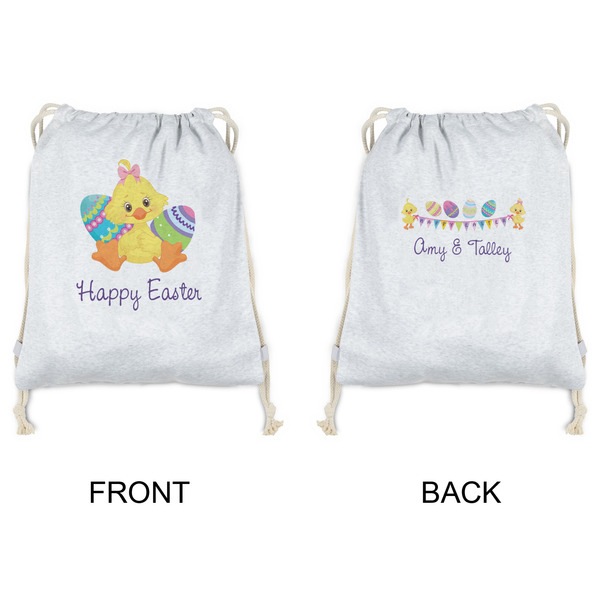 Happy Easter Drawstring Backpacks - Sweatshirt Fleece - Double Sided - APPROVAL