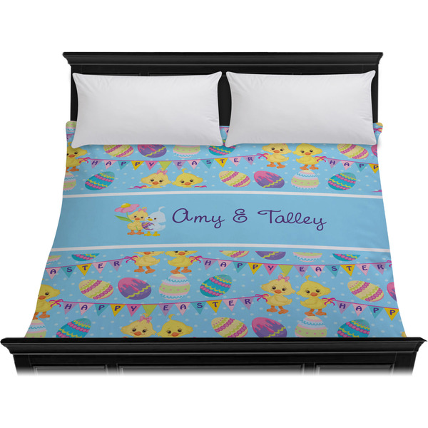 Happy Easter Duvet Cover - King - On Bed - No Prop