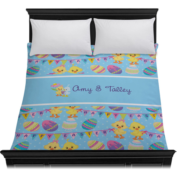 Happy Easter Duvet Cover - Queen - On Bed - No Prop