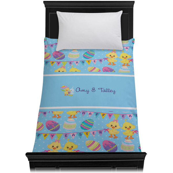 Happy Easter Duvet Cover - Twin XL - On Bed - No Prop