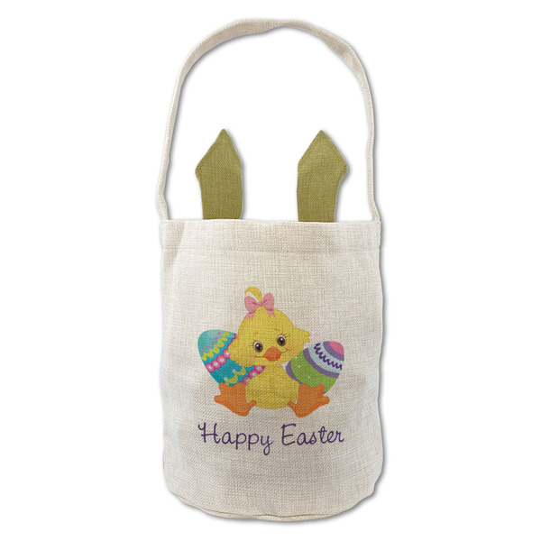 Custom Happy Easter Single Sided Easter Basket (Personalized)