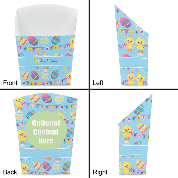 Happy Easter French Fry Favor Box - Front & Back View