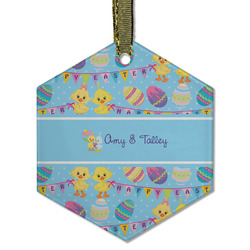 Happy Easter Flat Glass Ornament - Hexagon w/ Multiple Names