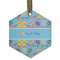 Happy Easter Frosted Glass Ornament - Hexagon