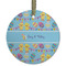 Happy Easter Frosted Glass Ornament - Round