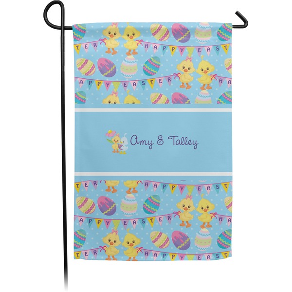 Custom Happy Easter Small Garden Flag - Double Sided w/ Multiple Names