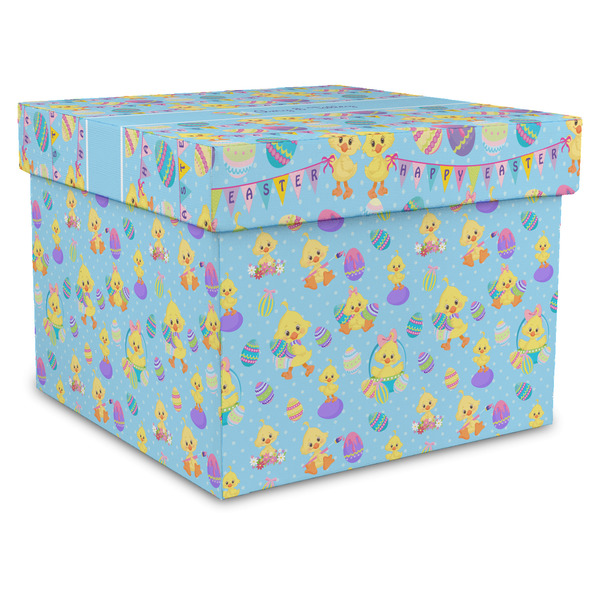 Custom Happy Easter Gift Box with Lid - Canvas Wrapped - X-Large (Personalized)